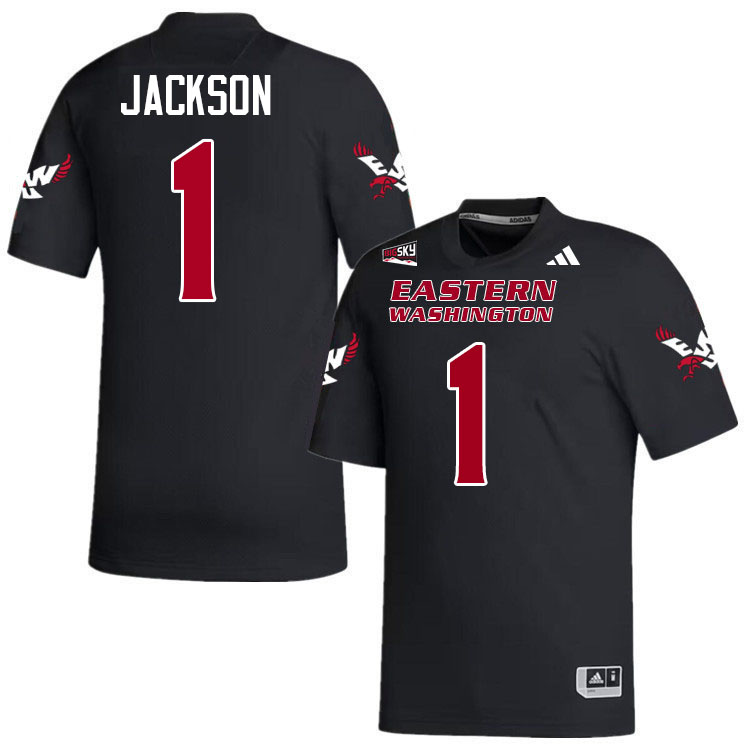 Eastern Washington Eagles #1 Tylin Jackson College Football Jerseys,Uniforms Stitched-Black
